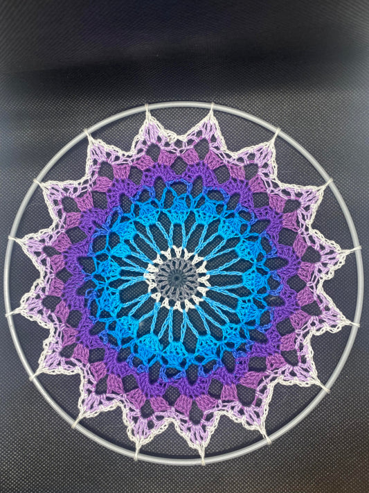 Blue purple waves mandala